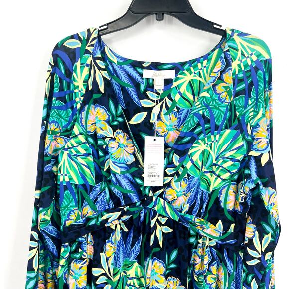 LILLY PULITZER Womens Loralei Skirted Romper XL Green Blue The Hottest Spot NWT - Picture 6 of 13